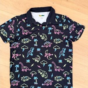 Kids Shirt - Black with Multicolor Dinosaurs